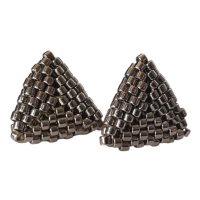 Stud Earrings Triangle Dark Silver