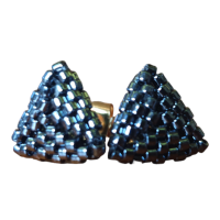 Stud Earrings Triangle Blue