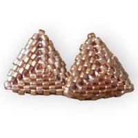 Stud Earrings Triangular Light Gold