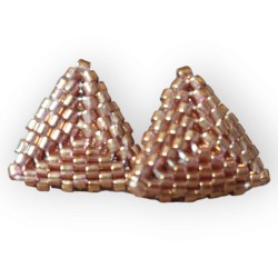 Stud Earrings Triangular Light Gold